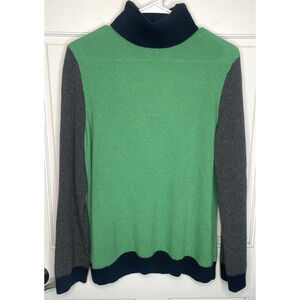 Talbots Women's Pure Cashmere Color-blocked Turtleneck Sz XL Long Sleeve Preppy